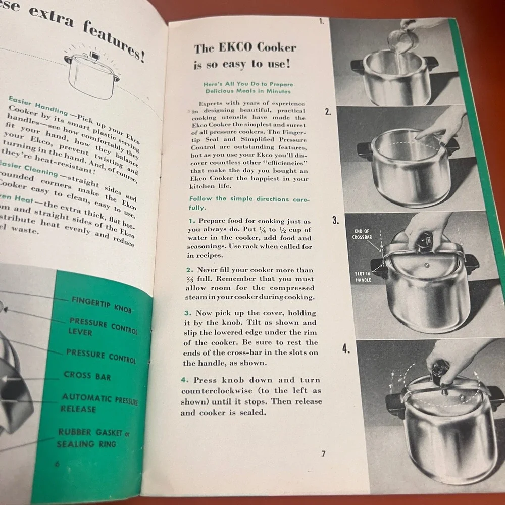 Vtg 1945 Ekco Pressure Cooker Minute Magic Cookbook Instruction Manual Booklet
